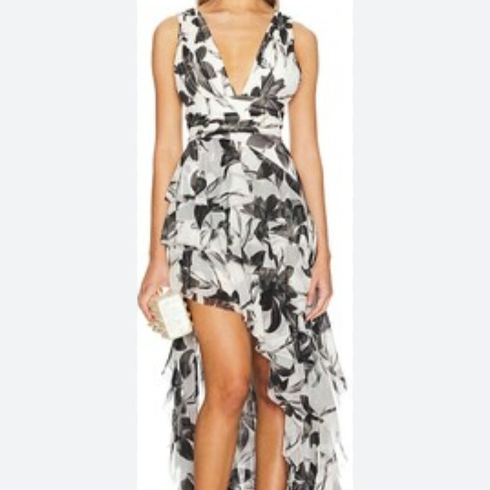 Alice and Olivia Holly floral high low maxi dress size 4